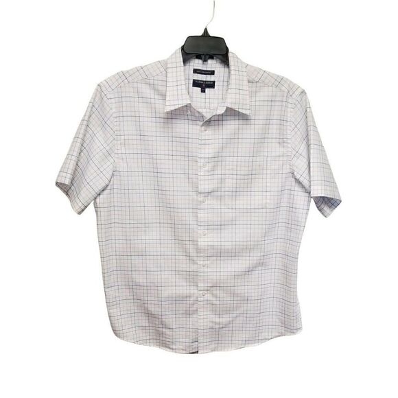 Saddlebred mens Multicolor Geo shirt Short Sleeves Size 17 1/2 - Picture 1 of 5